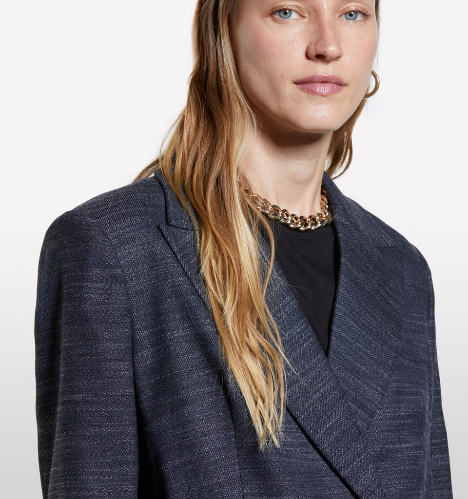 Dunkelblauer Flanellblazer - blazer für damen - Dunkelblau | Sisley image number 4